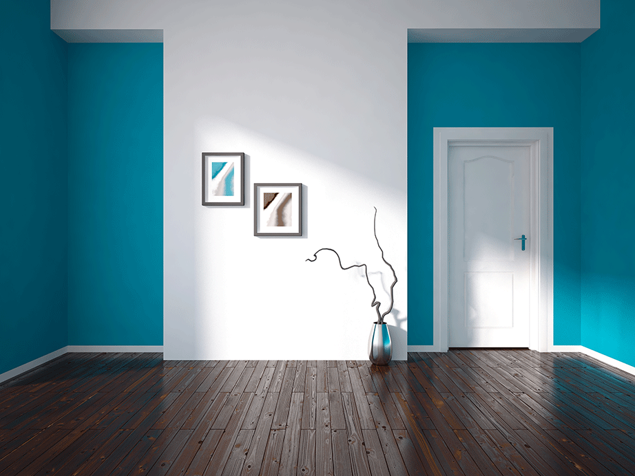 Συνδυάζοντας το λευκό με το βαθύ γαλάζιο του ωκεανού στους τοίχους σας καλό θα είναι να έχετε πιο ζεστά χρώματα για το πάτωμα· έτσι ώστε να επέλθει μία χρωματική ισορροπία μεταξύ θερμών και ψυχρών χρωμάτων. 