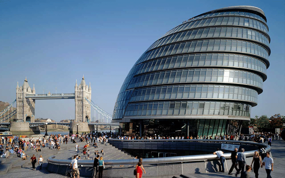 City Hall – Δημαρχείο Λονδίνου, 1998 – 2002, Λονδίνο, Ηνωμένο Βασίλειο. 